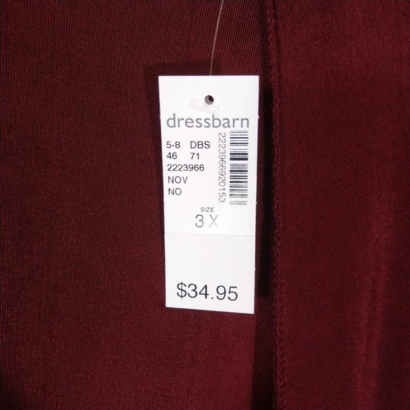 NWT 3X B.L.E.U. Maroon/Wine Ribbed Acetate Pants - Picture 6 of 6